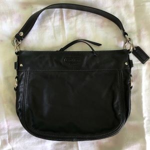 Coach black leather handbag